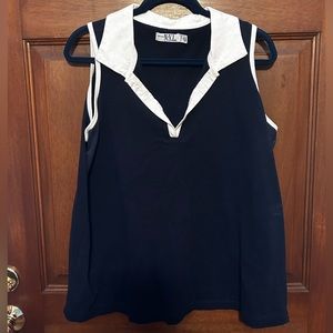 Vintage N.Y.L ladies xl collared sleeveless shirt
